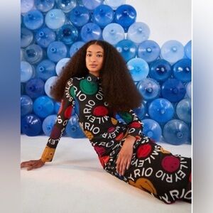 FARM Rio Multicolor smiley Midi Dress